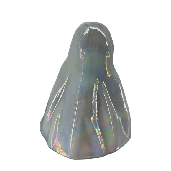 Halloween Iridescent Milky Glass? Phantom Hollow Ghost 7" Figurine Decor NEW - Picture 7 of 13